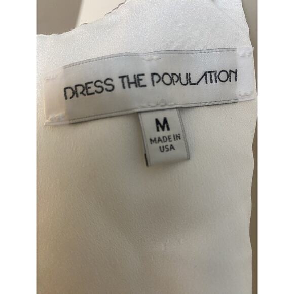 NWOT DRESS THE POPULATION Sabrina Lace Sequin Romper. Size Medium - Picture 7 of 7